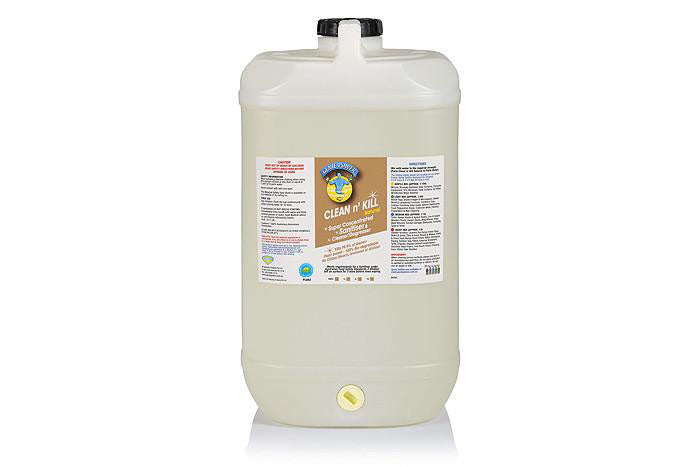 Clean n Kill Natural CONCENTRATED SANITISER Is Certified Hospital Grade Sanitiser / cleaner & Meets the requirements under the Australian Food Safety Standards - 15 Ltr Drum